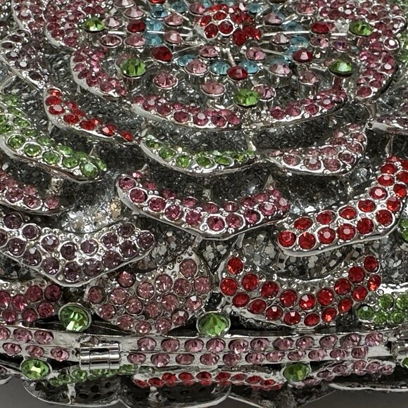Fawziya Rose Flower Rhinestone Crystal Clutch Evening Bag ✨🌹
